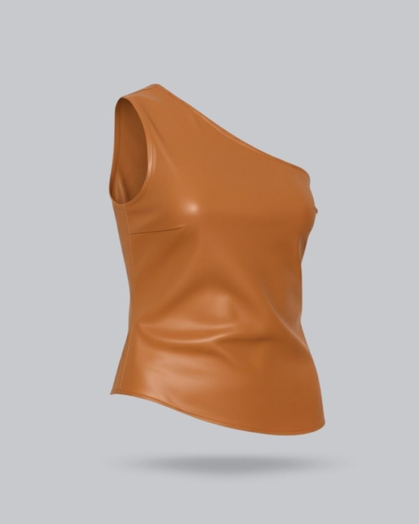 Top Cuerina Asimétrica